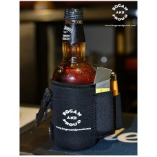 Stubby holder with smokes pocket and lighter pocket